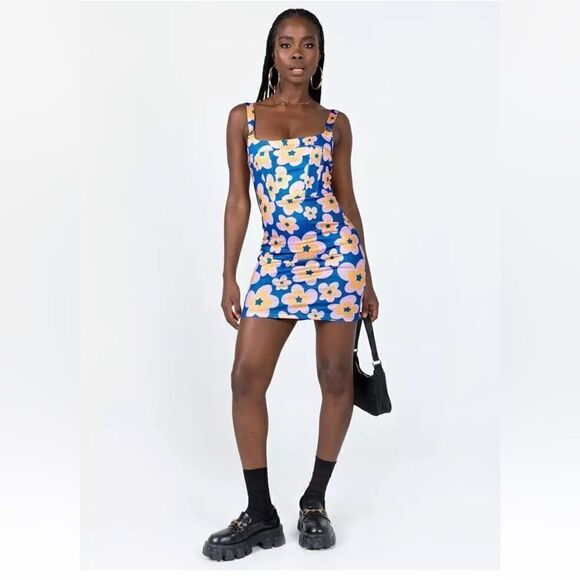 Princess Polly Gracen Mini Dress Blue Floral - Picture 2 of 11